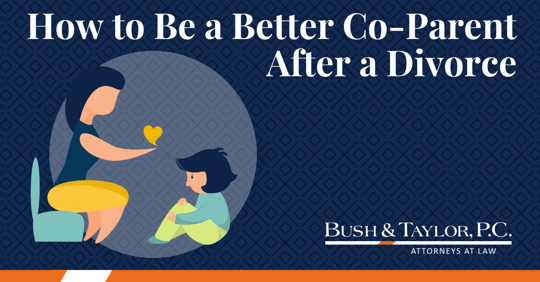 How to be a better co-parent text with graphic of mom and daughter